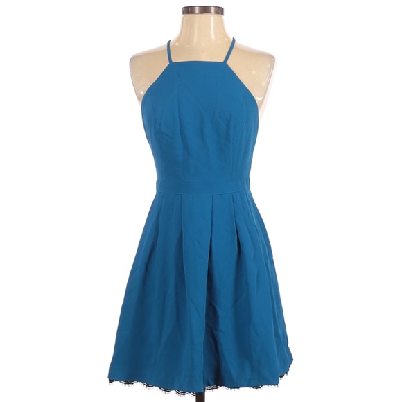 Lovers + Friends Small Cerulean Blue Lace Trimmed Dress - Picture 3 of 9